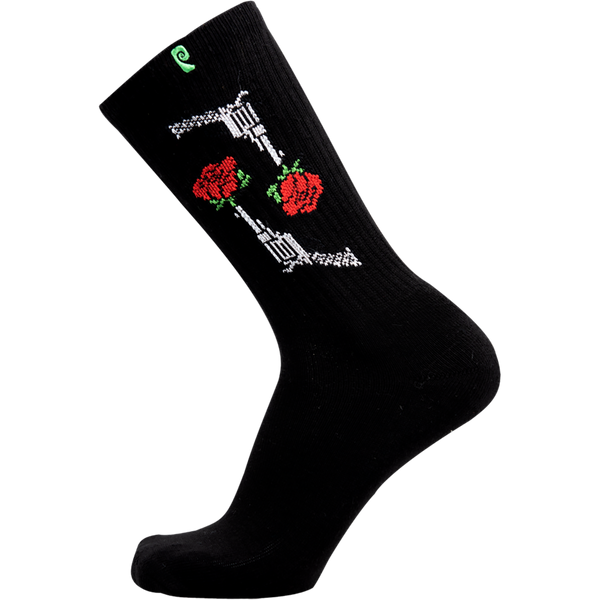 Psockadelic Ellington Rose Crew Socks - Black