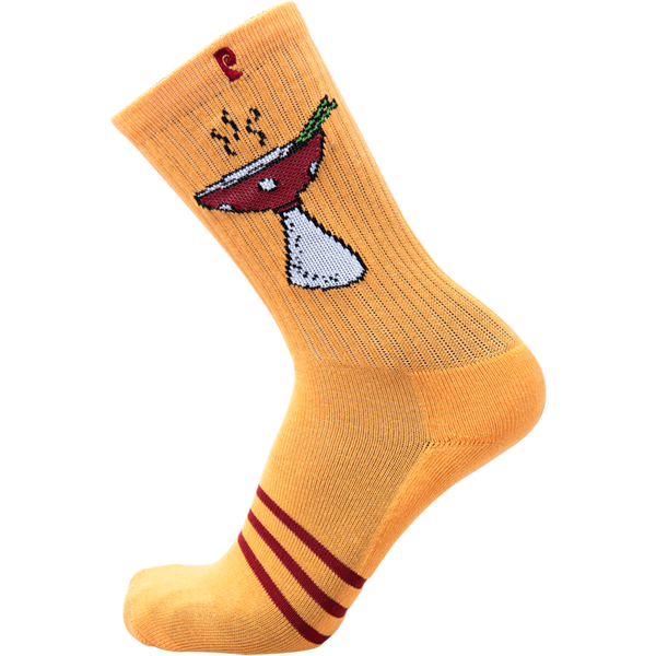 Psockadelic Nuge Shroom Bowl Crew Socks - Orange