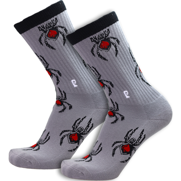 Psockadelic - Spider Spade Crew Socks - Grey