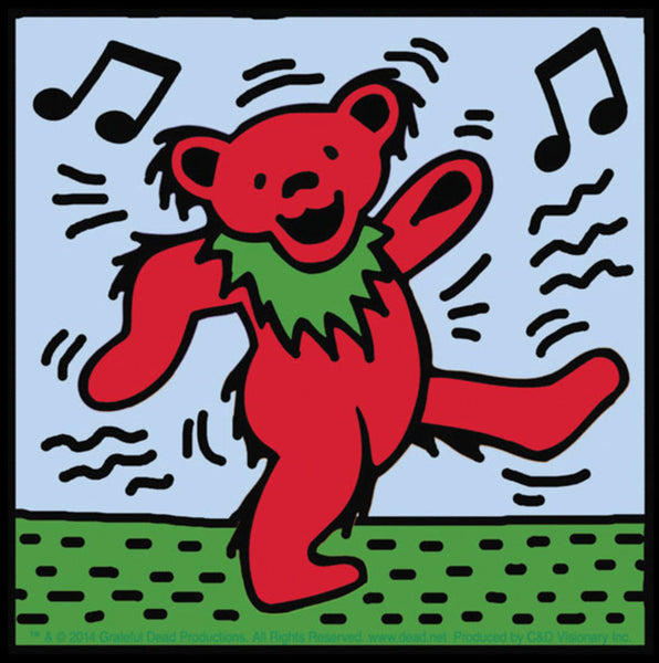 4"x4" Keith Haring Style Grateful Dead Dancing Bear Sticker