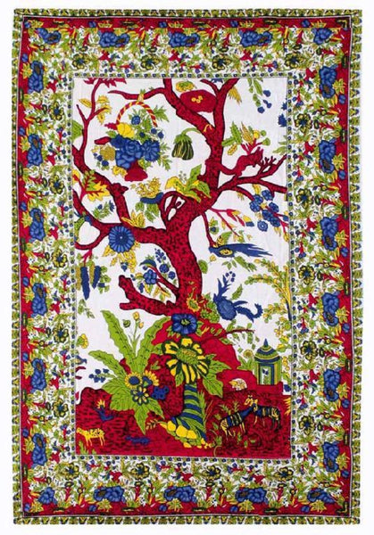 ThreadHeads Tree on White Tapestry - 55"x85”