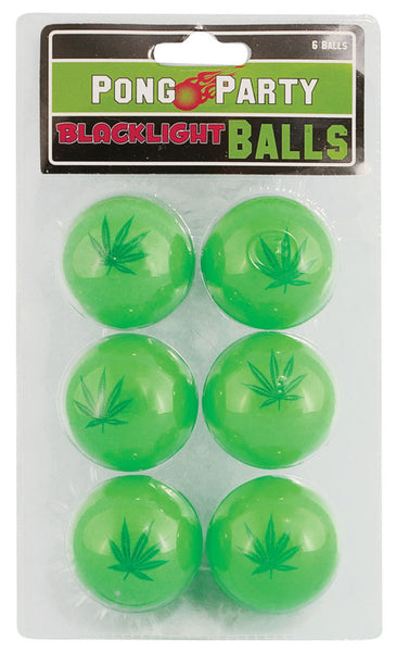 Hemp Leaf Black Light Pong Ball Set