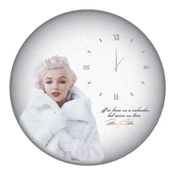 Marilyn Monroe 13.5 Cordless Wood Wall Clock