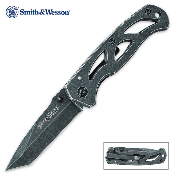 Smith & Wesson Tanto Point Skeletonized Pocket Knife