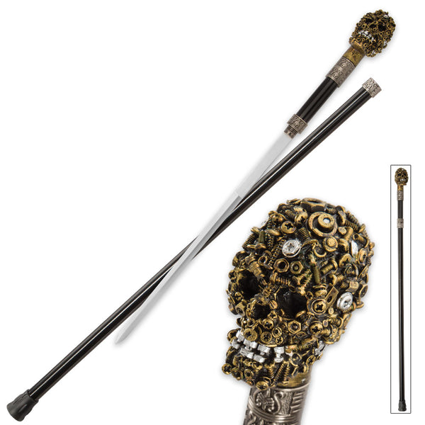 Sprockedermis Sword Cane with Steampunk