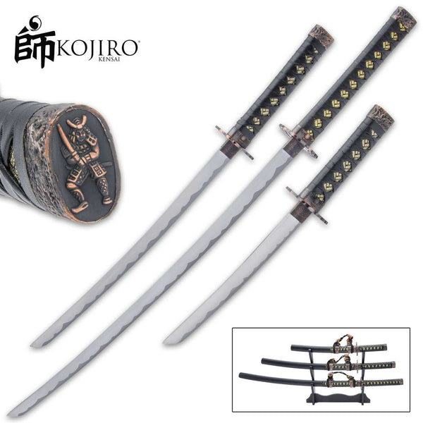 Kojiro Night Watch Three-Piece Sword Set And Display Stand