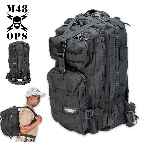 M48 OPS Tactical Knapsack Backpack - Black