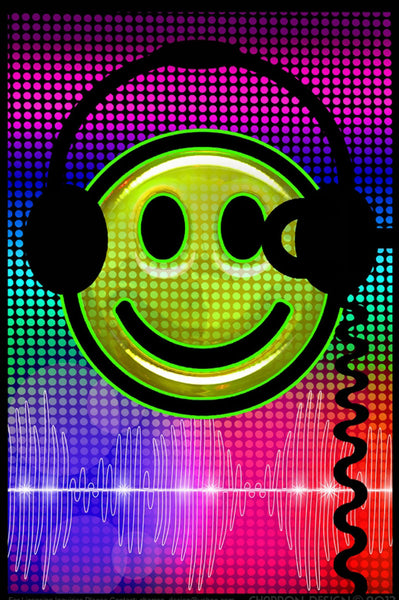 Audio Smile Blacklight Poster