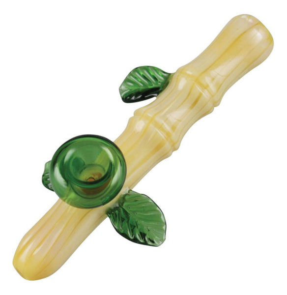 Bamboo Glass Hand Pipe - 6.5"
