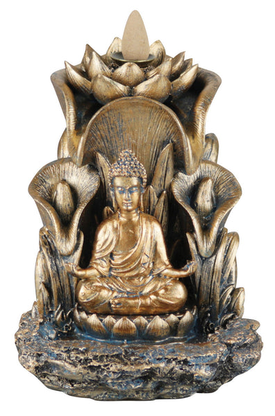 Buddha Backflow Incense Burner - Polyresin / 5.5"