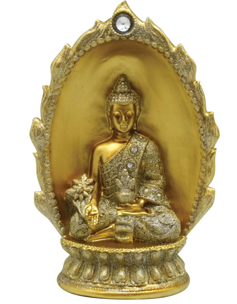 Buddha w/ Oval Backdrop Statuette