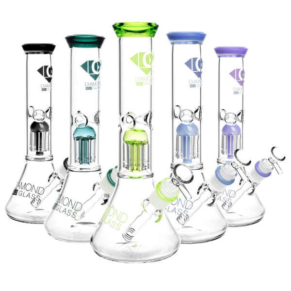 Diamond Glass Clear Mansion Water Pipe