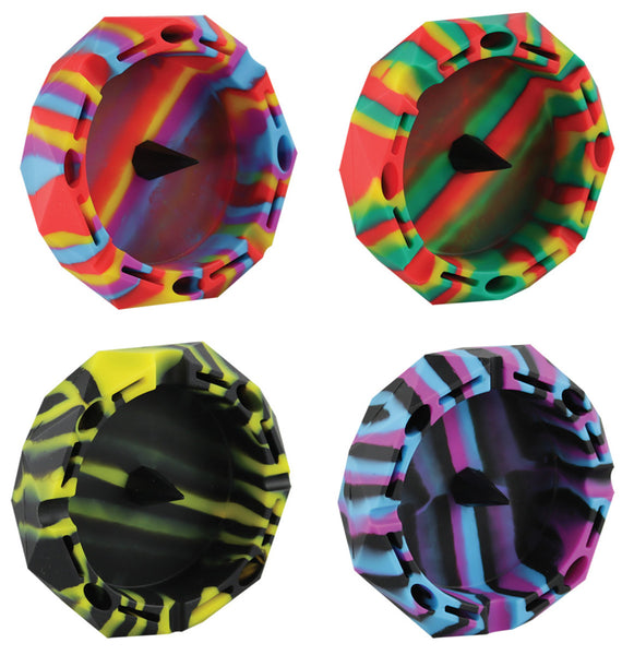 Diamond Multi Color Silicone Ashtray - 5" / Assorted