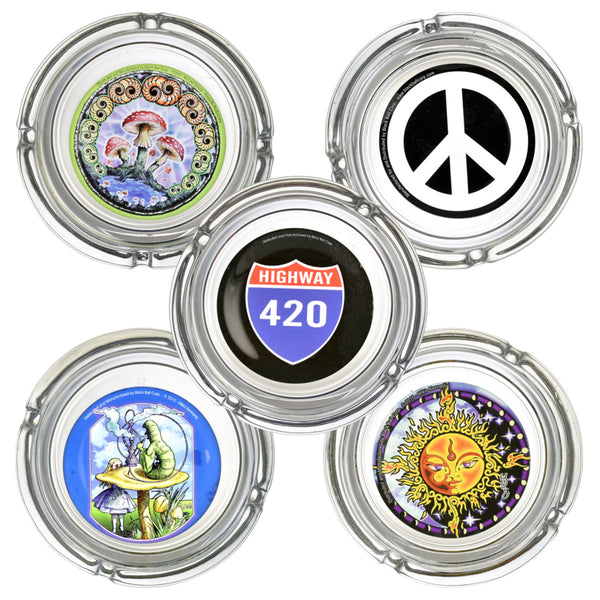 Glass Ashtrays | 4" | Assorted Designs