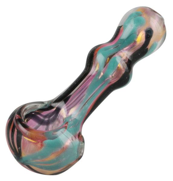 Gold Fumed Inside Out Hand Pipe - 4"