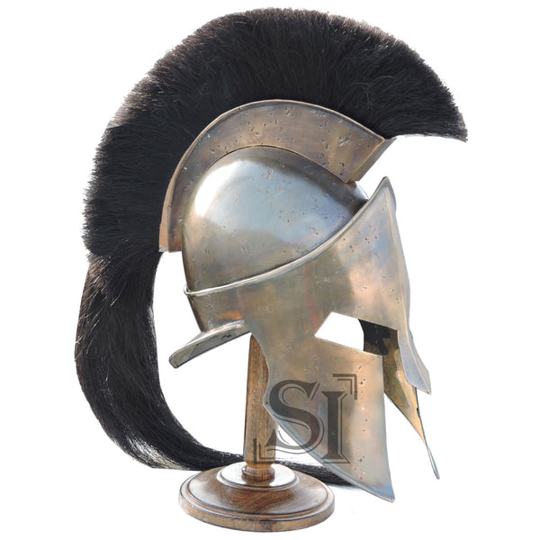 Mini Spartan Helmet With Display Stand & Detachable Plume
