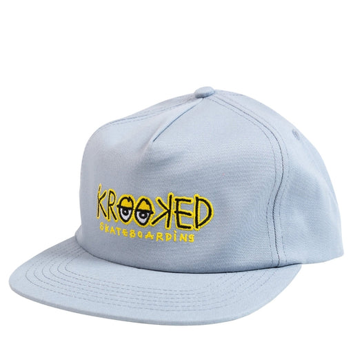 Krooked Eyes Snapback Hat - Light Blue / Yellow