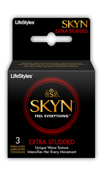 Lifestyles SKYN Extra Studded Condoms - Box of 3