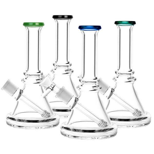 Mini Beaker Water Pipe | 7" | 14mm F | Colors Vary