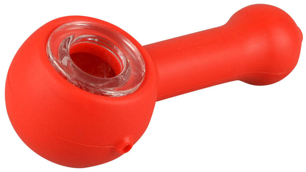NoGoo Silicone Spoon Hand Pipe - 4.25" / Red