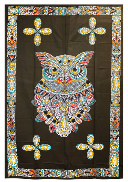 Owl Tapestry - 54"x86" / Multi Color