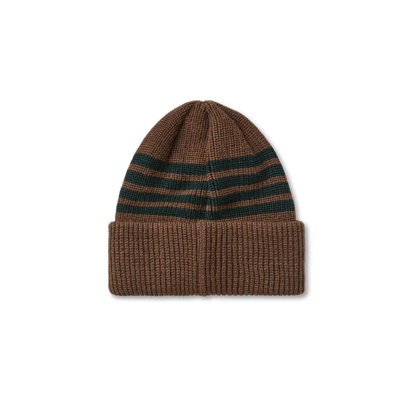 Polar Skate Co. - Stripe Merino Beanie - Brass / Dark Green