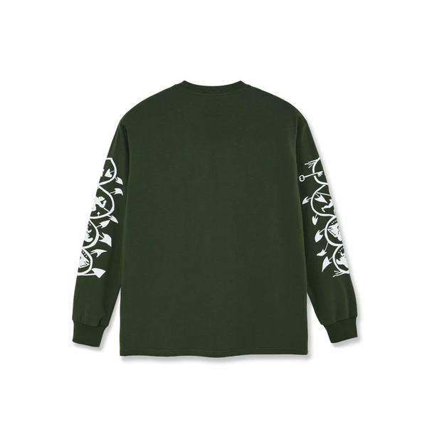 Polar Skate Co - Spiral Longsleeve T-shirt - Dark Olive