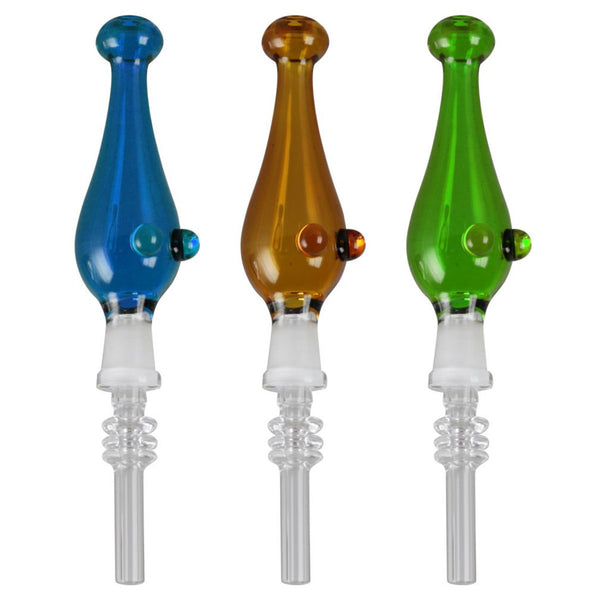 Portable Glass Dab Straw w/ Quartz Tip - 5"