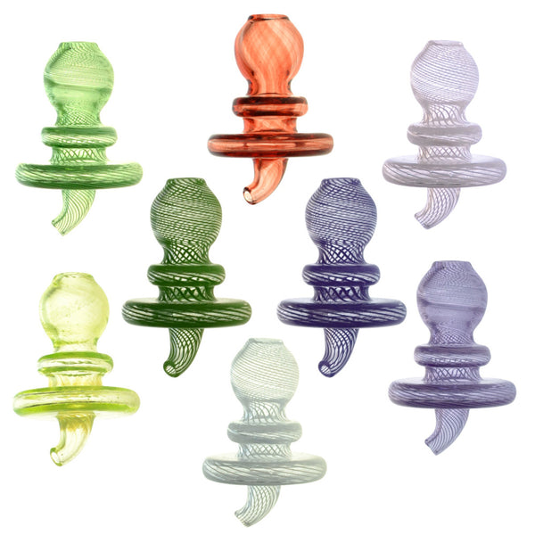 Directional Spiral Worked Carb Cap - 35mm | Assorted Colors