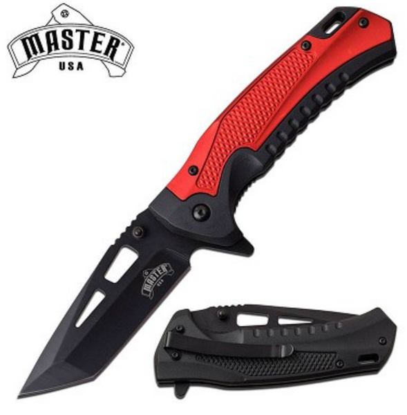 Master USA Red handle Spring Assisted Folding Pocket Knife