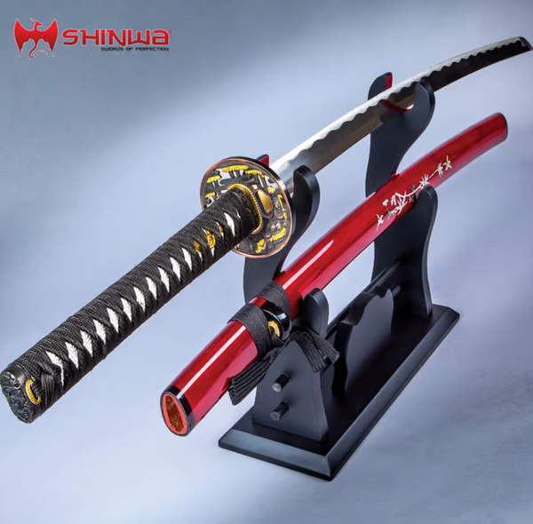 Shinwa Crimson Warrior Katana - Carbon Steel Blade