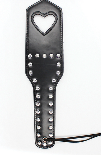 Plesur Cut-Out Heart w/Studs Paddle - Black
