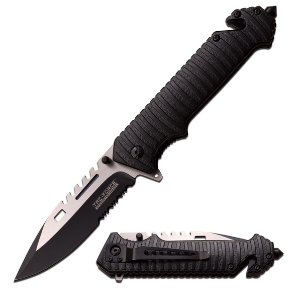 Tac Force Serrated Spring Assisted Knife 5"