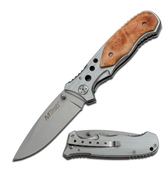 MTech Tactical Wood Handle Fine Edge