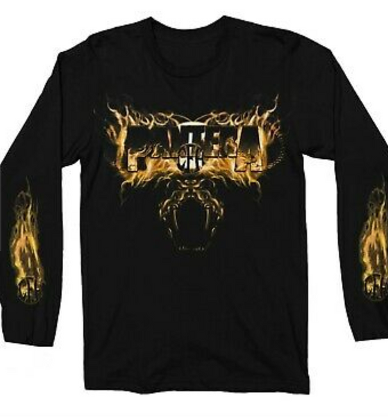 Pantera Snake In Flames Black Long Sleeve T-Shirt