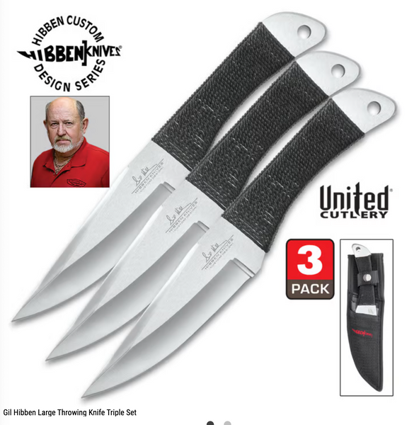 Gil Hibben Large Throwing Knife Triple Set