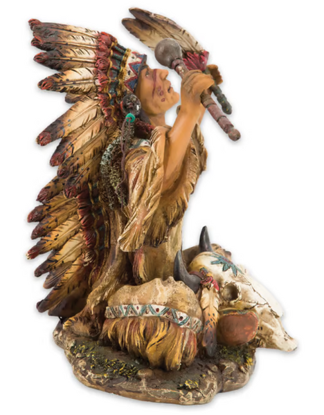Native American Chief Resin Sculpture