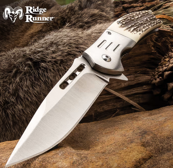 Ridge Runner Faux Stag Antler Hunting Pocket Knife