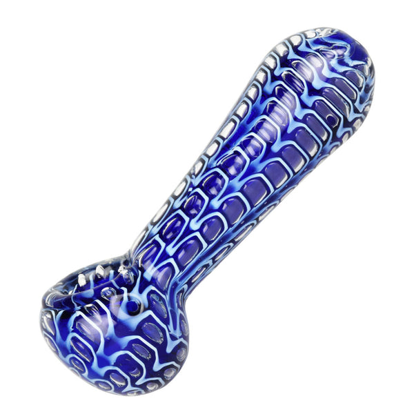 Serpent Scales Double Glass Spoon Pipe - 4.5"