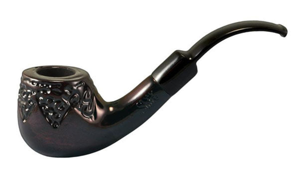 Shire Pipes Engraved Bent Apple Rosewood Tobacco Pipe - 5.5"