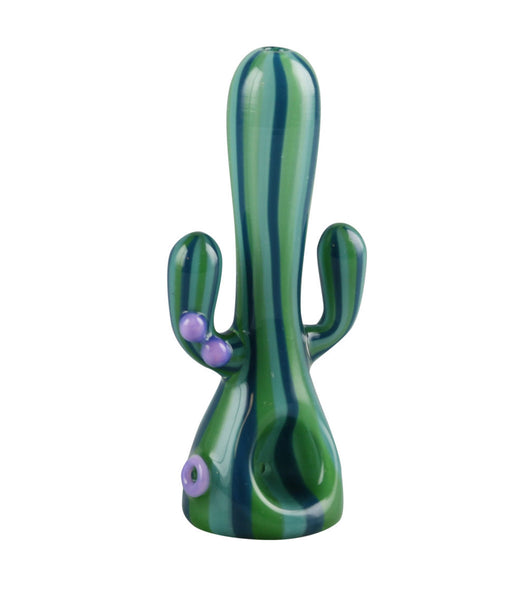 Standing Cactus Glass Hand Pipe - 4"