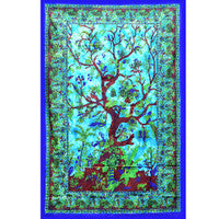 ThreadHeads Turquoise Tree of Life Tapestry | 55" x 83"