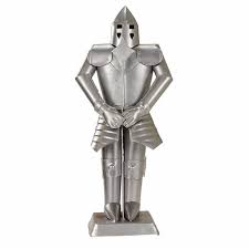 Suit of Armor Medieval Knight Silver Finish Decorative Collectible