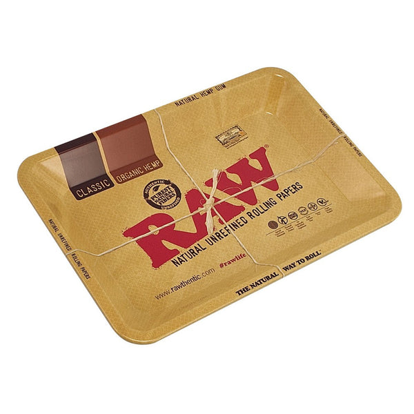 RAW Gift Set Classic Metal Rolling Tray With Assorted RAW Papers