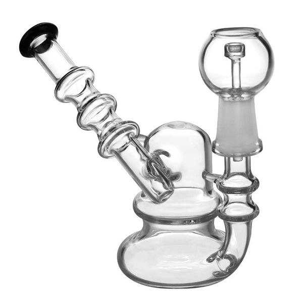 10mm Stemless Oil Rig Bubbler w/ Black Accent