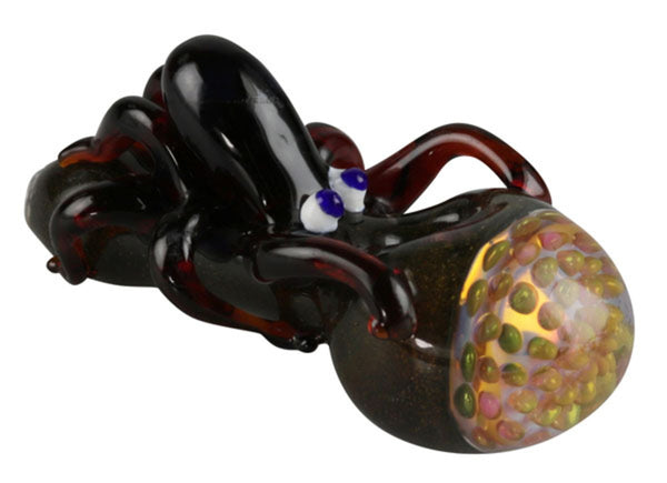 Worked Fumed Octopus Creature Hand Pipe - 5"