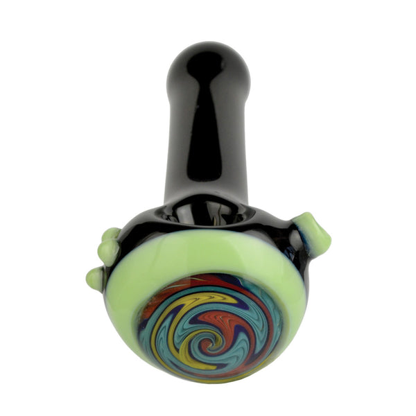 Black Wigwag Spoon Hand Pipe - 5.5"