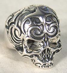 Zombee Retro Skull Biker Ring