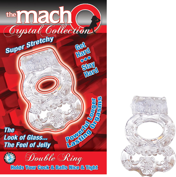 The Macho Crystal Collection Double Ring – Clear