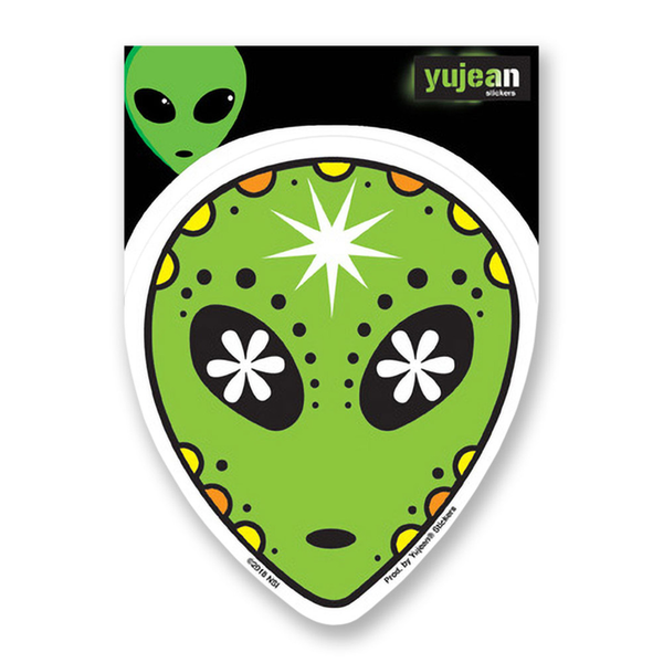 Alien Sugar Skull Sticker | 3.75" x 4.5"
